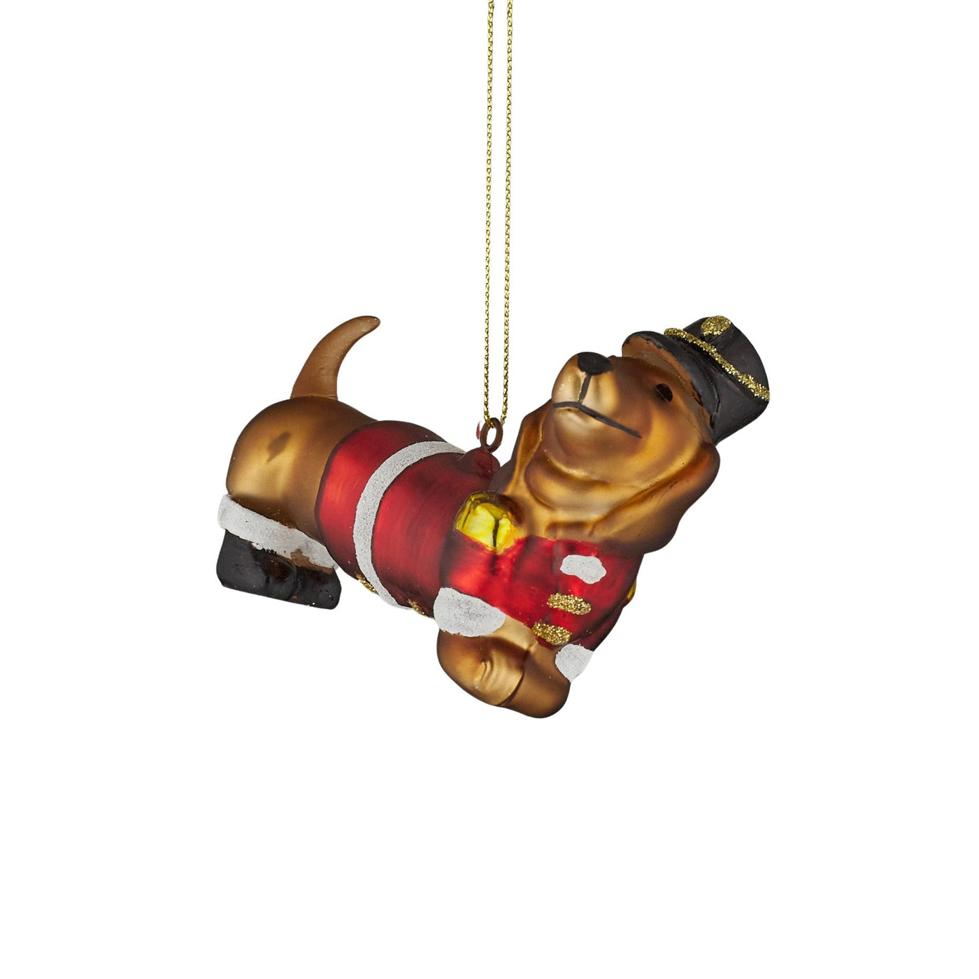 Mr Sausage Ornament Glass Brown