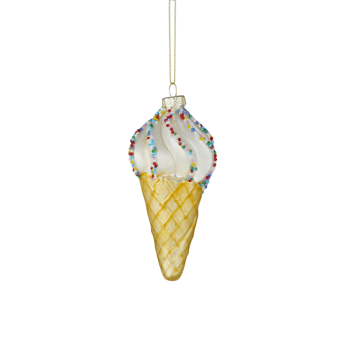 Icecream Bauble Glass White