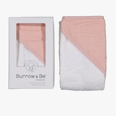 Burrow And Be Hooded Towel Dusty Rose