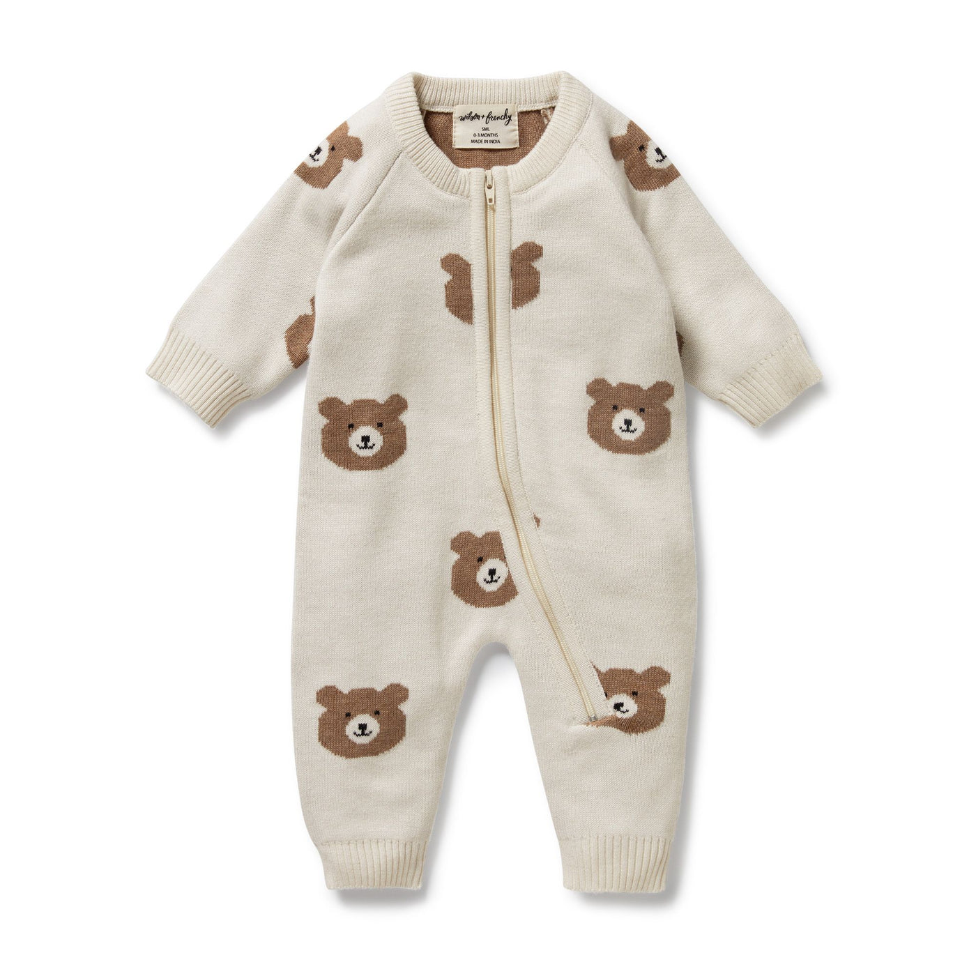 Wilson and Frenchy Beary Cute Organic Knitted Jacquard Growsuit