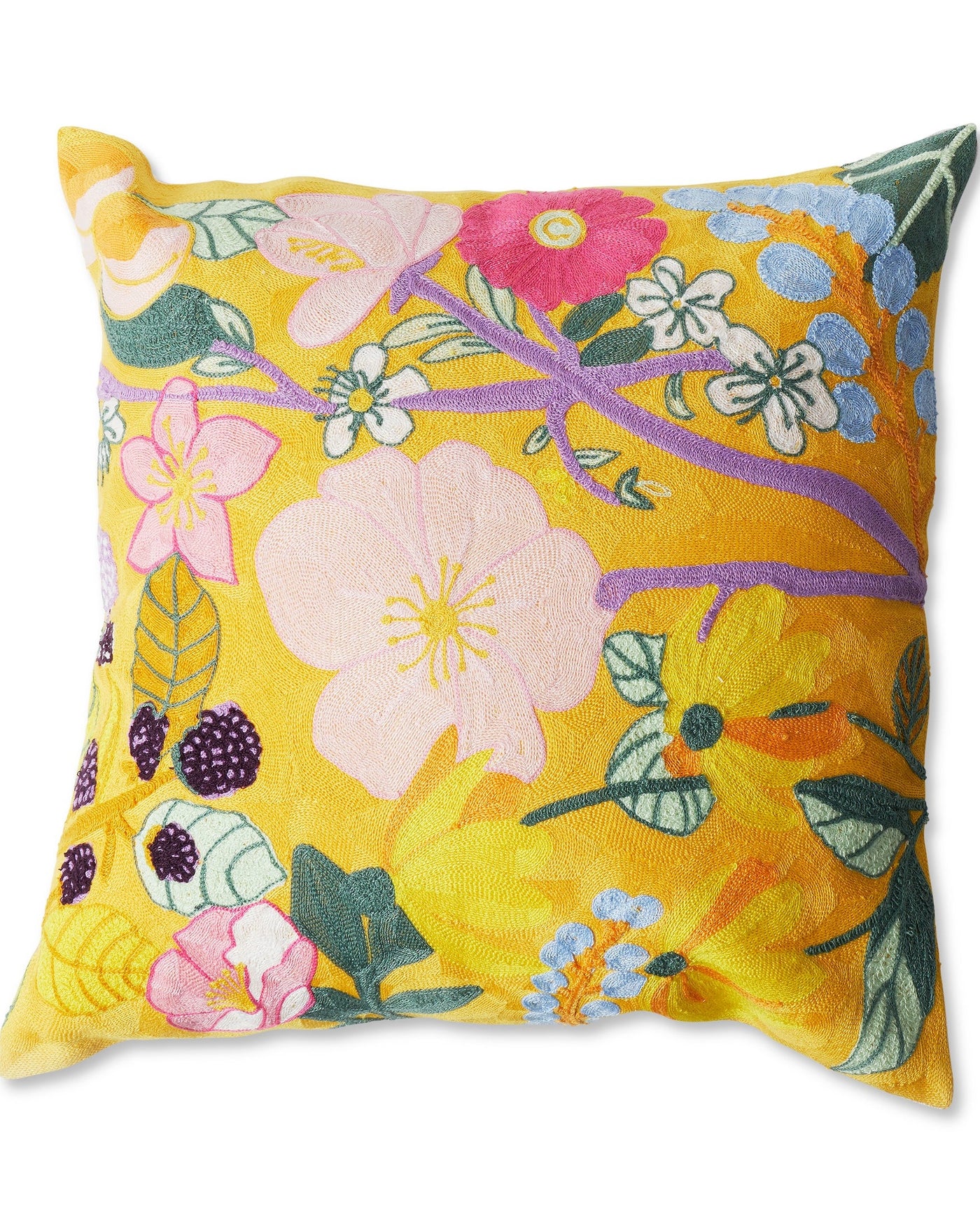 Kip and Co Abundance Marigold Embroidery Cushion