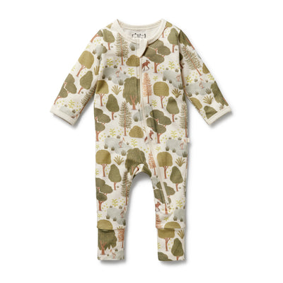Wilson and Frenchy Little Trees Organic Zipsuit with Feet