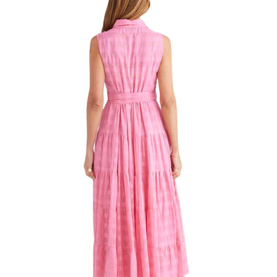 Brave and True Poppy Maxi Dress in Pink Window Check