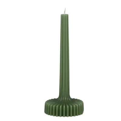 Ribbed Dinner Candle With Stand
