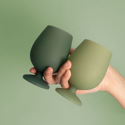 Porter Green Stemm Glass in Sage and Olive