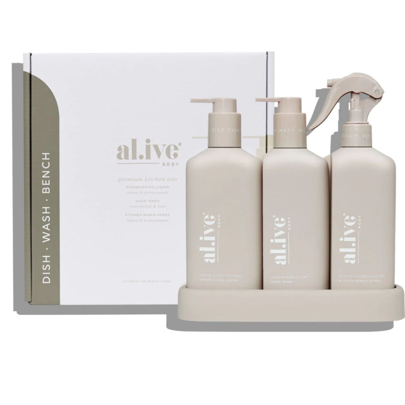 Al.ive Kitchen Trio , Dishwashing Liquid, Bench Spray & Handwash