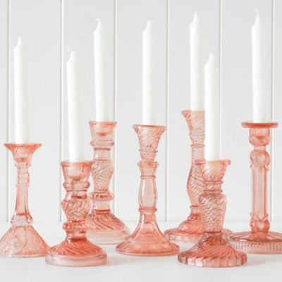Ornate Glass Candle Stick Holder