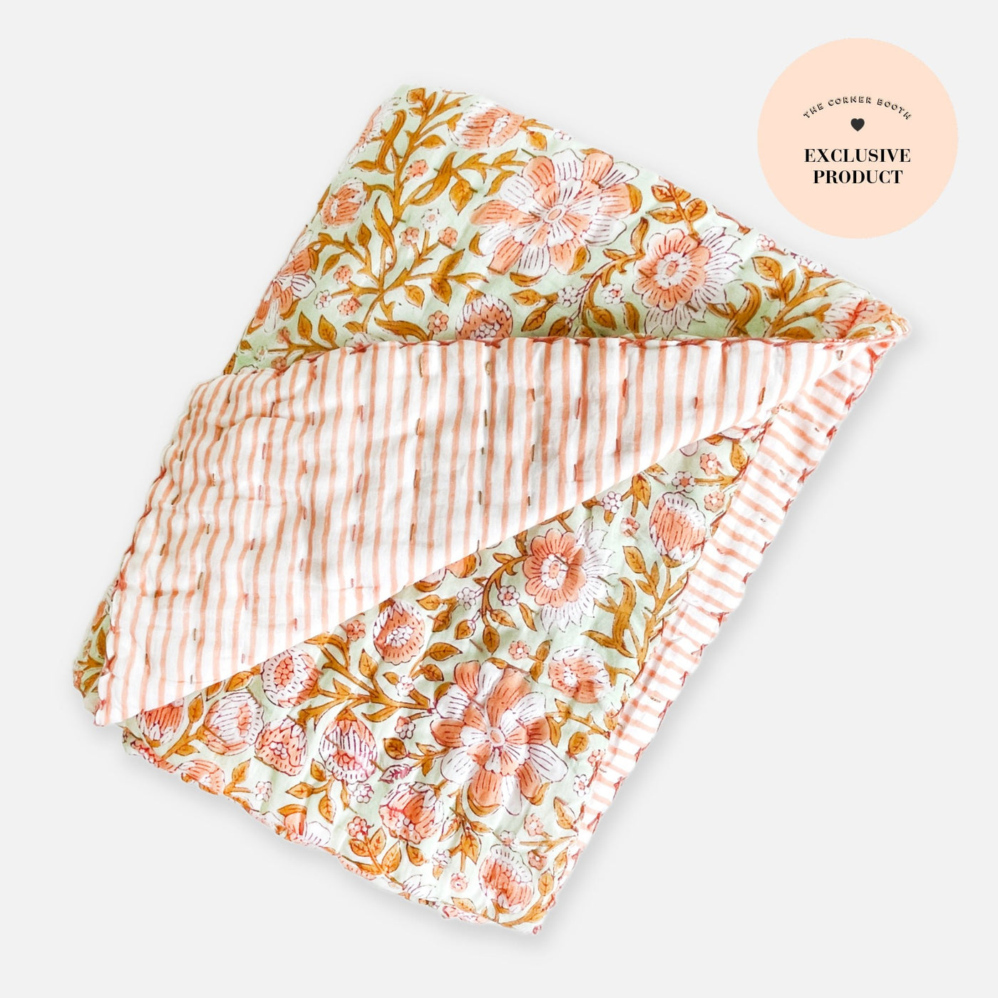 Baby Cot Cotton Quilted Throw in Dahlia