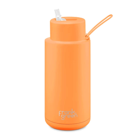Frank Green 34oz Stainless Steel Ceramic Reusable Bottle Neon Orange