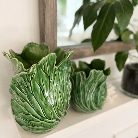 Large Cabbage Vase Green