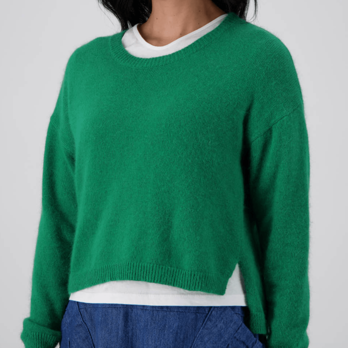 Olga De Polga Angora Portland Sweater Emerald Green