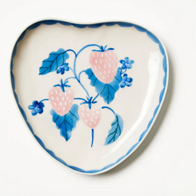 Jones and Co Strawberry Heart Tray in Blue