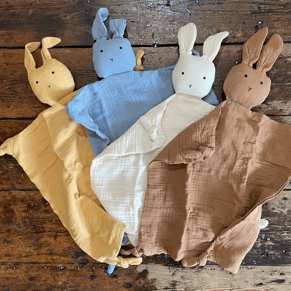 Muslin Bunny Baby Comforter - The Corner Booth