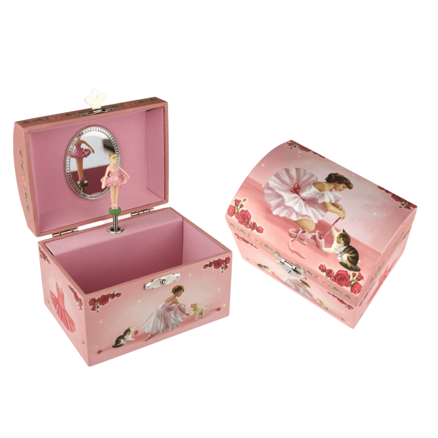 Rose Ballerina Dome Music Box