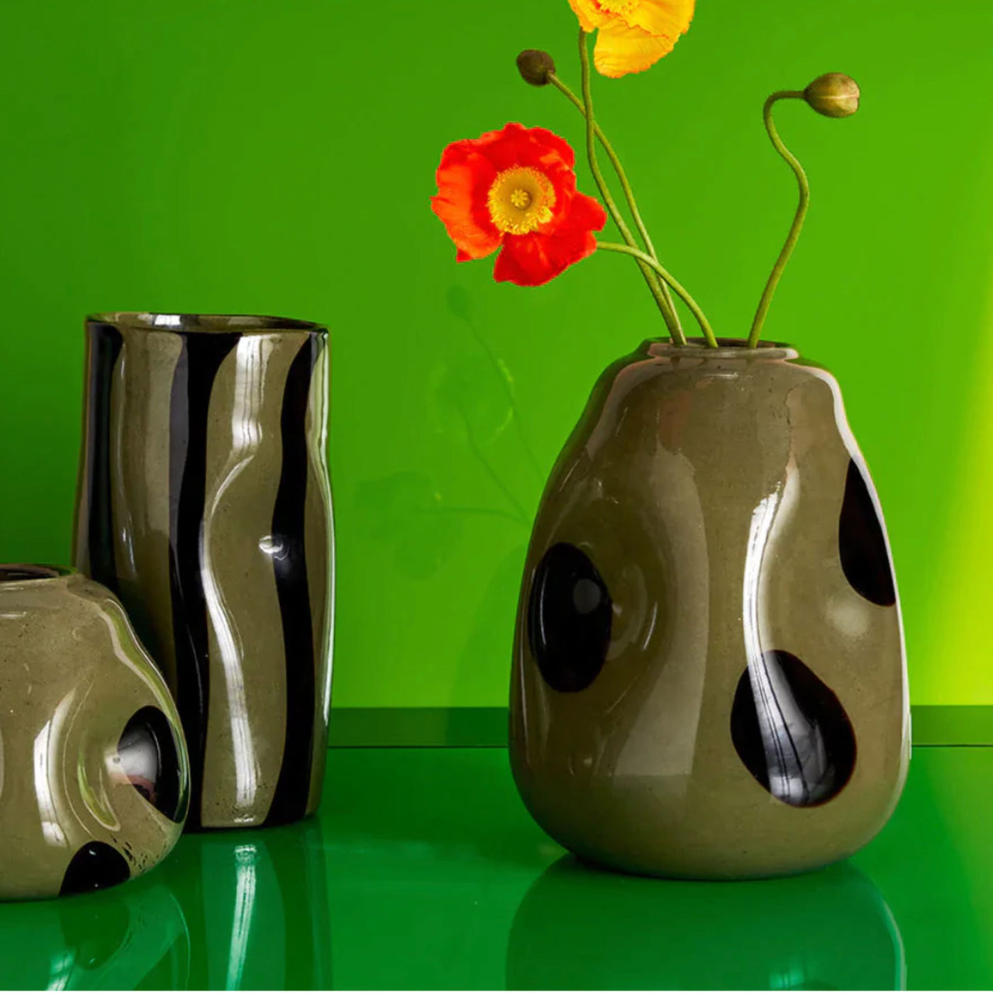 Ben David Spots Vase In Olive Large