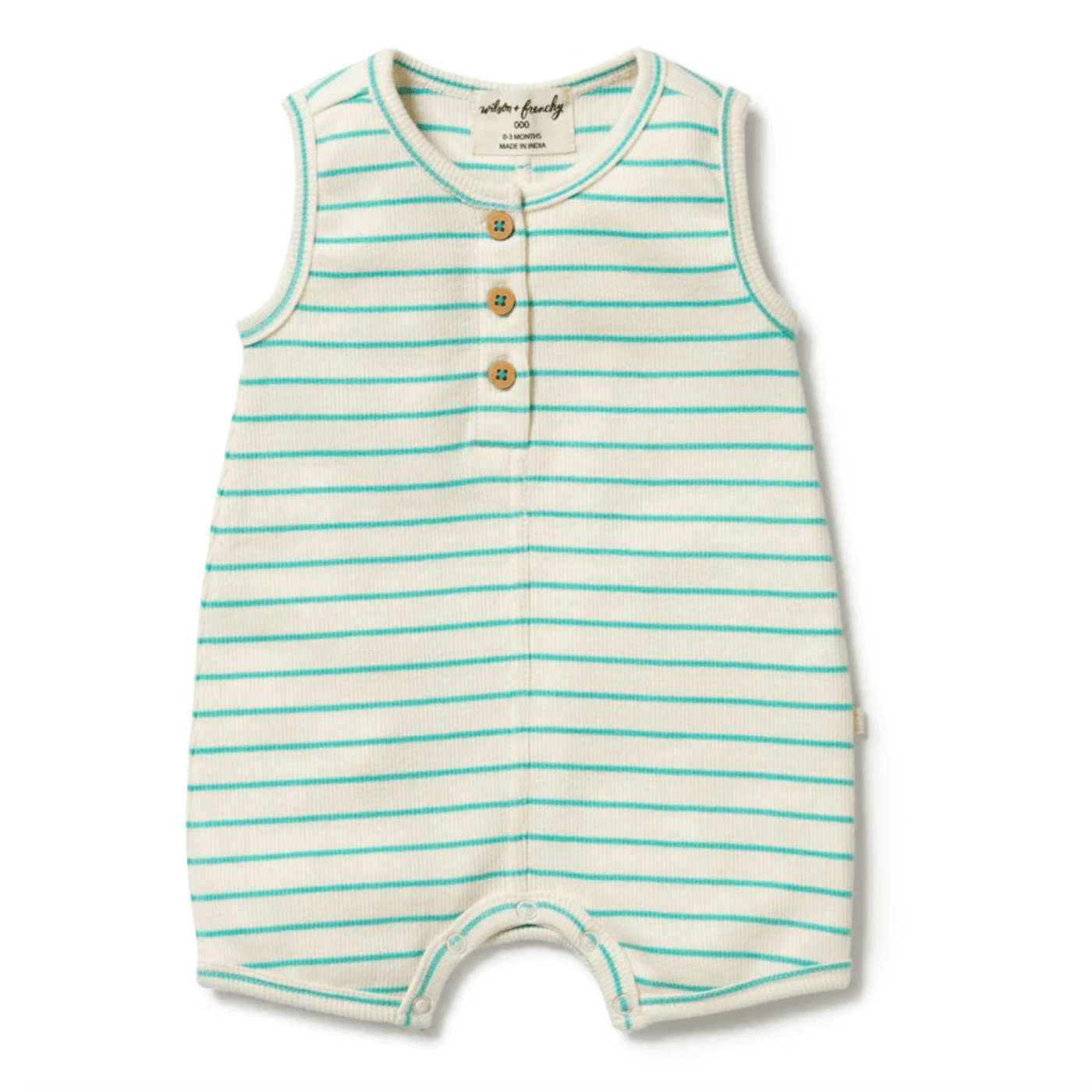 Wilson and Frenchy Henley Growsuit in Petit Green