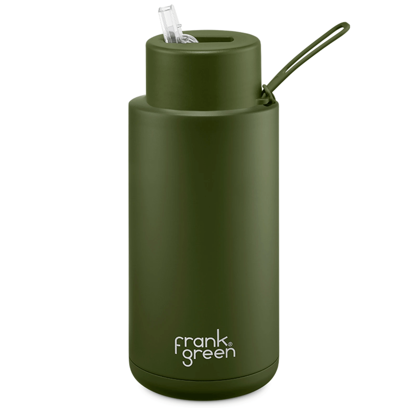 Frank Green Stainless Steel Drinking Flask With Straw in Khaki