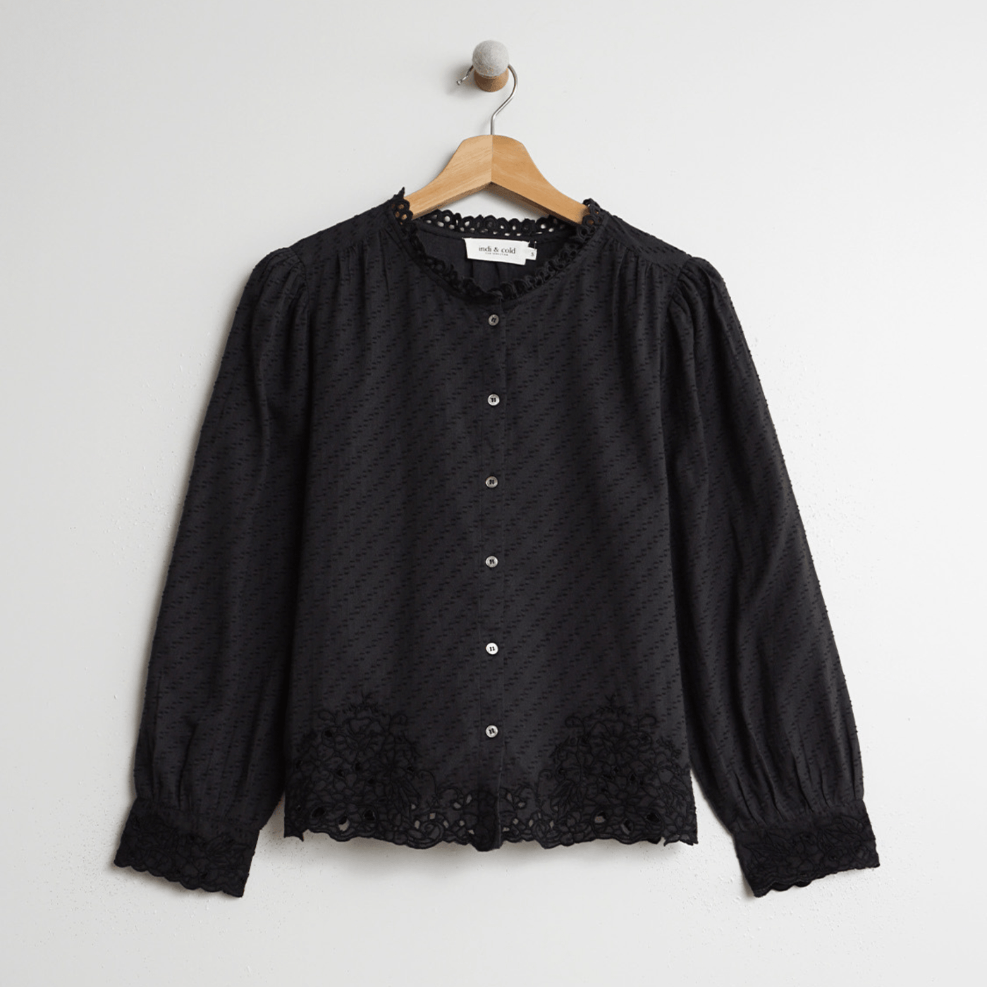 Indi and Cold Shirt with Embroidery in Black