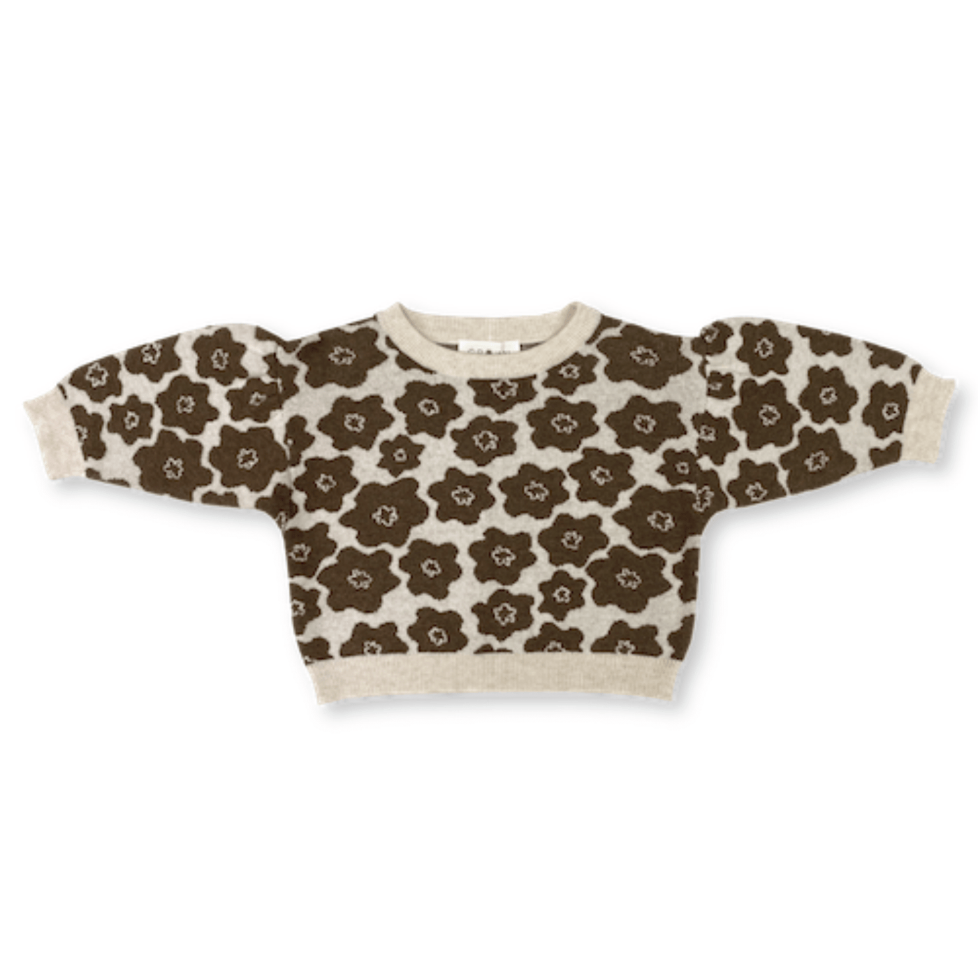Grown Knitted Pull Over Flower Drum