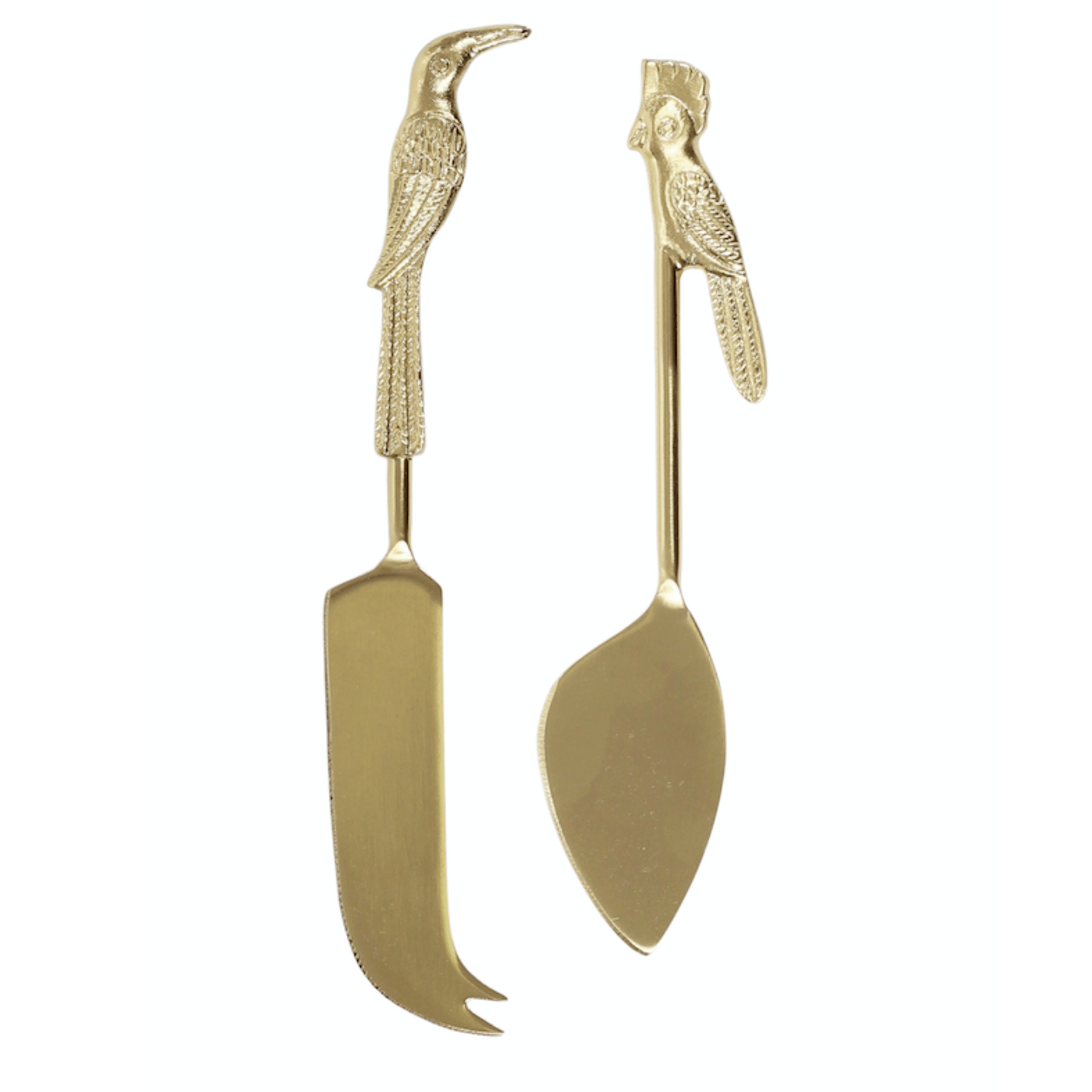 Parrot Brass Cheese Knives Set